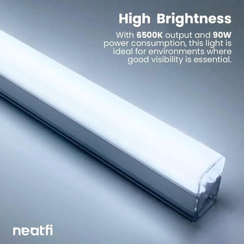 Ultra Bright 9000 Lumen LED Garage Light With IP54 Rating, Ceiling Mount, 6500K Cool White tube design with sleek housing