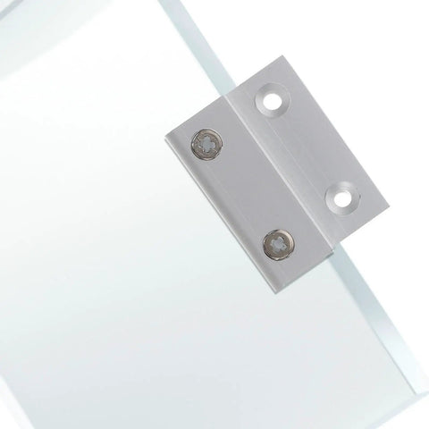 Heavy Duty Aluminum Alloy Glass Shelf Brackets Set With Beefy Carrying Capacity and Easy Install, wall-mounted silver bracket
