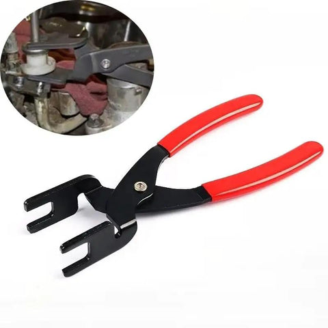 Heavy Duty Fuel Line Disconnect Pliers For Chevy Volt Bolt EUV Plus Blazer EV with red handles and U-shaped jaws.
