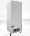 Top Shelf Commercial Freezer Slick Glass Door Reach In Display Merchandiser Twenty Three Cubic Feet Capacity Built Tough With NSF Certified Bottom Mounted Compressor Rear View