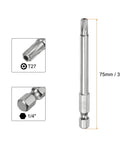 Top Shelf 10 Piece T27 Security Torx Bits With S2 Steel Magnetic Grip Quarter Inch Hex Shank 3 Inch Reach Tamper Proof Star Drivers, showing T27 75mm bit.