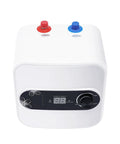 No-Fuss Compact Under Sink Electric Water Heater 2.1 Gallon Tank 110V 1500W with knobs and display for easy temperature control.