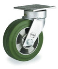 Smooth Operator 6 Inch Kingpinless Plate Caster With Secure Lever Swivel Lock And Cushioned Rubber Wheel designed for 660 lbs light medium duty carts.