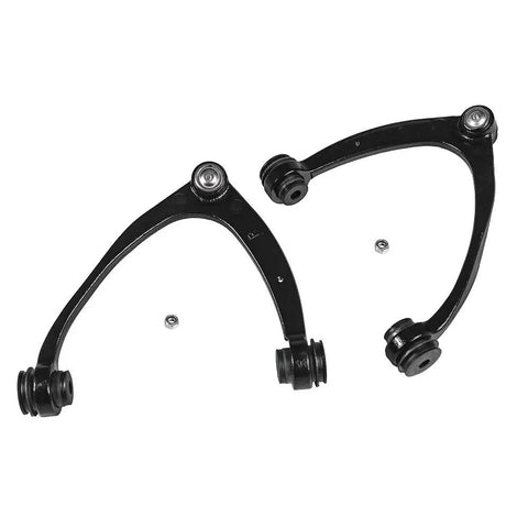 Beefy Front Upper Control Arms With Ball Joints Kit For GM Trucks And SUVs 07 To 16 Silverado 1500 Tahoe Suburban 1500 Avalanche 07 To 15 Sierra 1500 Yukon 07 To 14 Escalade Two Piece Left Right, black steel arms