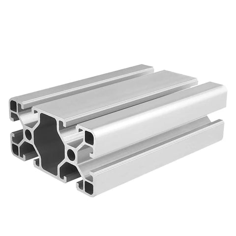 European Compatible 4080 T-Slot Aluminum Extrusion Profile With Anodized Finish For Stable Indoor Workshop Builds And Custom DIY Projects Using Standard Fasteners Without Extra Machining, showing hollow structural design.