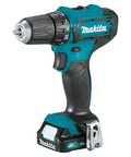 12V Max Cordless Drill Driver Kit With 3/8 In Chuck Two 2Ah Batteries Renewed Variable Speed 0 to 450 and 0 to 1700 RPM