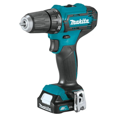 12V Max Cordless Drill Driver Kit With 3/8 In Chuck Two 2Ah Batteries Renewed Variable Speed 0 to 450 and 0 to 1700 RPM