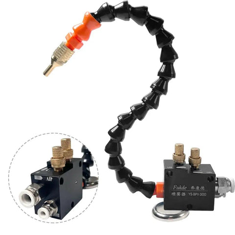 High Pressure Misting Spray System With Pump And Solenoid Valve For CNC Machines featuring flexible nozzle and control valves