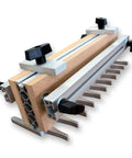 Top Shelf Dovetail Jig Kit For Woodworking Pros Featuring Preassembled Plates Router Bits And Locking Clamps Hella Tough Construction dead on alignment system with clamping mechanism.