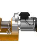Heavy Duty Electric Hoist Winch For Home And Workshop Lifting 300kg To 400kg Capacity With Auto Brake Power Off safety gear, side view.