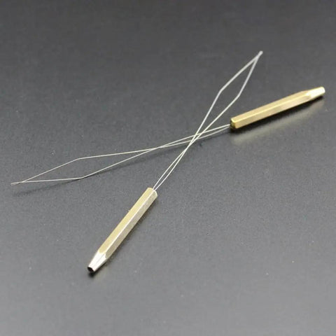 Fishing Line Winder And Fly Tying Bobbin Threader Tool For Outdoor Finisher With Stainless Steel And Brass Build, Easy Threading, Durable Angling Gear For Precise Thread Alignment And Quick Tying. brass fly tying bobbin threader with stainless steel wire