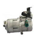 Badass Heavy Duty Electric AC Compressor For Sweet Ride Performance With Slick 110 Millimeter Pulley side view of unit