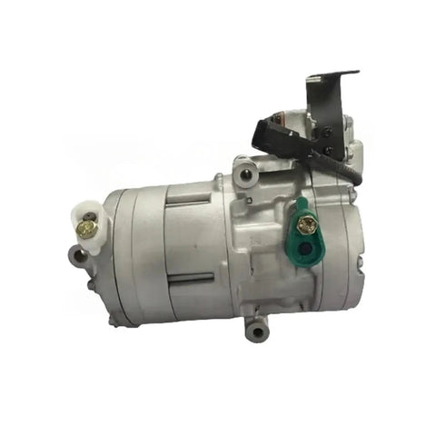 Badass Heavy Duty Electric AC Compressor For Sweet Ride Performance With Slick 110 Millimeter Pulley side view of unit