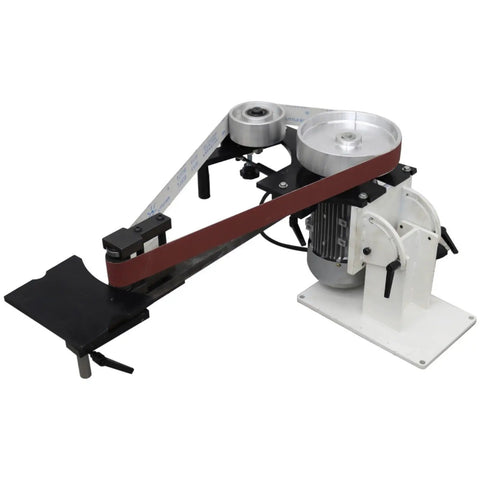 Shop Tough Variable Speed Belt Sander And Metal Polisher Featuring Three Grinding Wheels Dual Purpose Vertical Horizontal Stand 71 Inch Wide Sanding Belt.