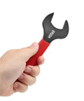 Person holding Collet Chuck Wrench For ER20A Lathe Clamping Nut 30mm Spanner Tool Pro Grade Beefy Heavy Duty Durable HSS Build