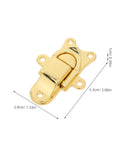 Heavy Duty Vintage Metal Toggle Latch 2 Pcs Zinc Alloy Antique Style Hasps for Steamer Trunks Toolboxes Diy Jewelry Box Repair And Secure Locking Easy Use, gold zinc alloy latch close-up with dimensions.