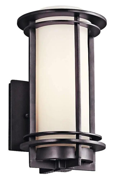 Pacific Edge Aluminum Outdoor Wall Sconce Light, 75W, Architectural Bronze Finish, 14.75-Inch with Opal Glass