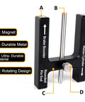 Front view: BARTOO brake adjustment tool for brake booster push rod and master cylinder; black U-shaped gauge