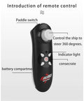 Remote control for Dope Remote Control Boat For Pool With 2.4G Paddling RC Kayak Style Design with joystick and buttons labeled.