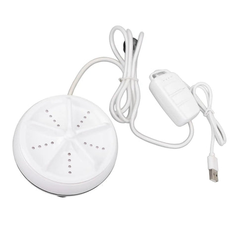 Compact Portable Mini Washing Machine With Turbine Tech For Clothes And Dishes Featuring Remote Control And Four Speeds, USB powered control.