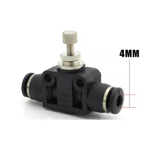 Set Of 3 4mm Tube OD Air Flow Control Valves With Straight Union Push To Connect Fittings PSA 04 For Pneumatic Systems Precise Speed Control
