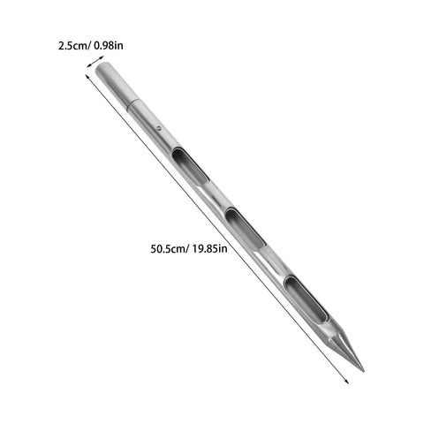 Stainless Steel Grain Sampler Tool With 3 Hole Design, Compact Lightweight Probe For Farm Management And Warehouse Use, Quick And Easy Corn And Grain Sampling For Pro Grade Harvest Ops, 50.5cm long