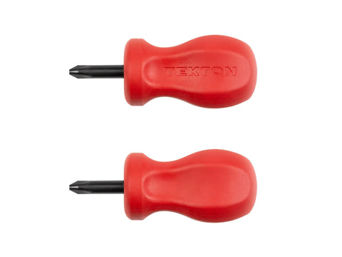 Stubby Two Phillips Screwdriver With Hard Handle And Black Oxide Blade For Tight Spaces And Pro Grade Projects, Non Slip Grip