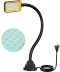 20-Inch LED Gooseneck Work Light with 1500LM Output, 6500K Daylight, adjustable neck, screw mount base, close-up view