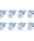 Inch Swivel Caster Universal Brake Wheel for Furniture, PP 8 Pcs, set of 8 swivel wheels with chrome finish for easy mobility.