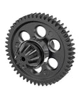 Hyper Go Beefed Up Steel Spur Gear Upgrade Kit with Pinion for 1 to 14 and 1 to 16 RC Cars, shown in close-up view.
