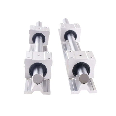 Super Smooth SBR20 Linear Guide Rail Kit With Precision Bearing Blocks For 3D Printers And CNC Machines Zero Stick Slip High Load Stability Perfect DIY Projects And Automation Builds, two silver rails