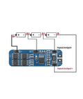 Slick 3Pcs 3S 12V BMS For 18650 Lithium Ion Packs Offering 10 Amp Max Draw, PCB layout with connection points and safety features.