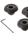 Drive Socket Kit Set Of 5 For Heavy Duty Blenders OEM Replacement Parts 015547 with Allen wrench, top view.