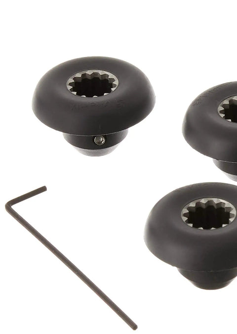 Drive Socket Kit Set Of 5 For Heavy Duty Blenders OEM Replacement Parts 015547 with Allen wrench, top view.