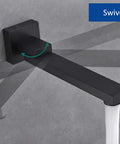 UMJIGF Shower System Wall Mounted Concealed Shower Faucet Set Multifunction Matte Black Shower Combo Set with Shower Head, Handheld Shower, Swivel Tub Spout,8 Inch,10 Inch swivel tub spout detail with water stream