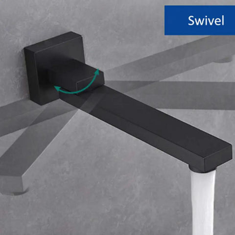UMJIGF Shower System Wall Mounted Concealed Shower Faucet Set Multifunction Matte Black Swivel Tub Spout with water flow.