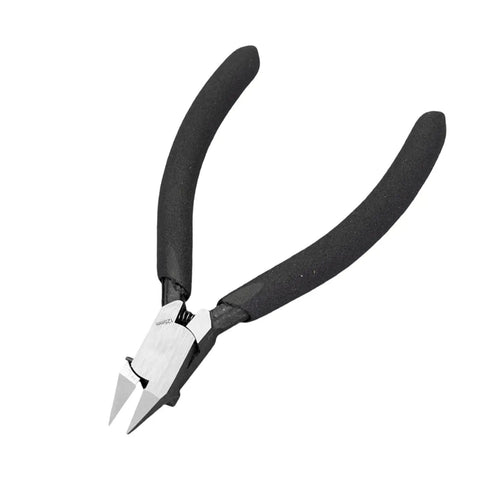 Precision Model Cutter Pliers for Puzzle Building with black grips, durable high carbon steel, diagonal nippers wire cutter set
