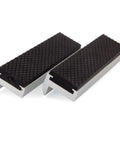 Pair Of Dead Nuts Secure 4 Inch Magnetic Soft Vise Jaw Pads Universal Rubber Protectors with aluminum base for bench vice.