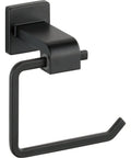 European Style Matte Black Toilet Paper Holder With Wall Mount Single Post Corrosion Resistant Finish