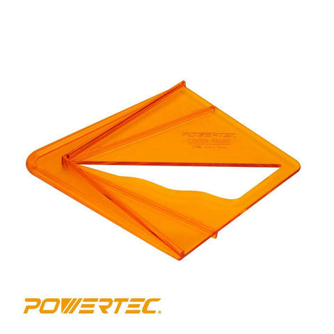 PowerTEC plastic center finder tool, orange, for 8-in square/round/octagon and 5-3/4-in hexagon workpieces