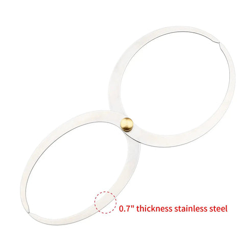 Slick Double Ended Bowl Calipers For Woodturning And Fine Jobs, 0.07in thick stainless steel, featuring easy slide jaws for precise measurements.