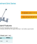 NSF Wall-Mounted Mop Sink Faucet, 8" Adjustable Centers, 6-1/2" Spout, Heavy Cast Spout with Pail Hook, BXF-S001 shown in detailed view.