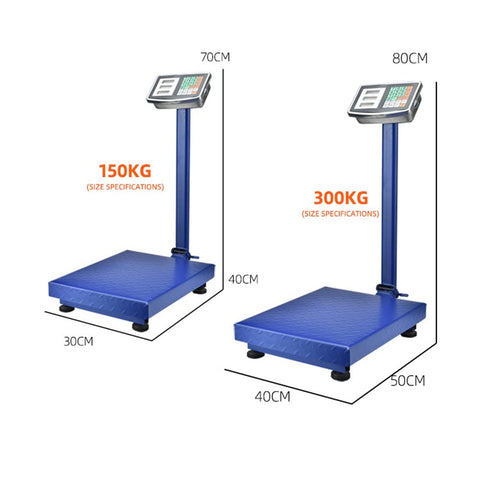 Heavy Duty Folding Floor Platform Scale Built Different To Handle Up To 660 Lbs Without Skipping A Beat featuring a blue steel base and precise sensor display.