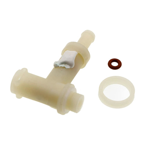 Heavy Duty Over Pressure Valve Replacement For Breville Espresso Machines Real Deal Safety Kit showing a beige valve and rubber O-ring for safety.