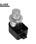 Push Button Cabinet Lock Latch Easy DIY Install Spring Pop Button Release Durable ABS Base Silver