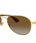Unisex Aviator Sunglasses With Gold Frames And Polarized Light Grey Gradient Brown Lenses 58 mm RX Ready Case Included
