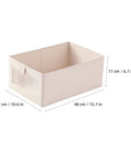 Three Pack Clothes Storage Bins With Clear Window Handles And Multi Purpose Fabric Organizers For Closet Linen Pants Books Home Room Makeover: beige fabric bin, 40x27x17cm, window, handle.