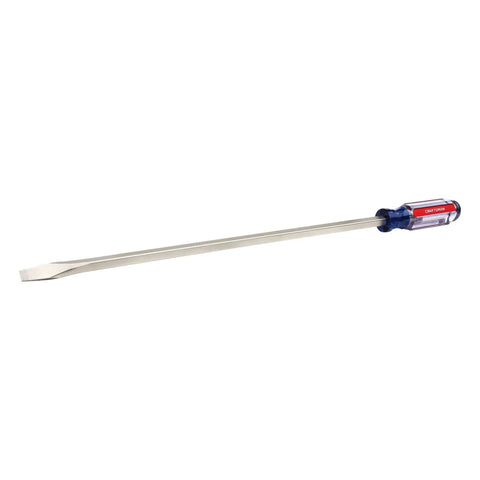 Heavy-Duty Three-Eighths-Inch By Sixteen-Inch Slotted Screwdriver With Acetate Handle, Heat-Treated Alloy Steel, full-length view