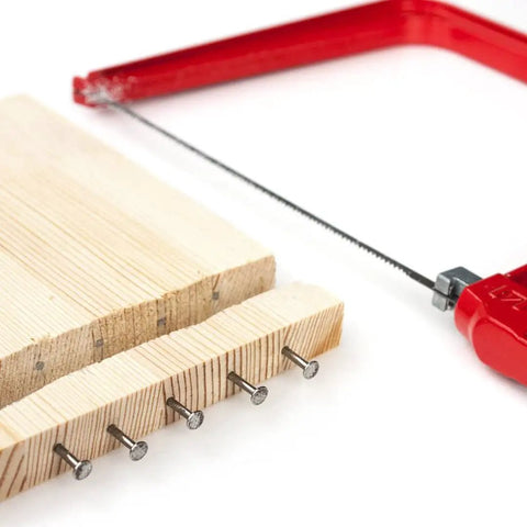 Heavy Duty Frame Coping Saw With Five Interchangeable Blades For Cutting Wood Metal Plastic Rods And Pipes Straight Up Built To Last on wood.