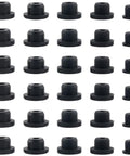 Dope 30 Piece Silicone Stopper Assortment Kit With Five Sizes For Bottles Pipes Flower Pots Flexible Rubber Hole Plugs Waterproof T-Type Button End Covers Black, assorted black silicone T-stoppers
